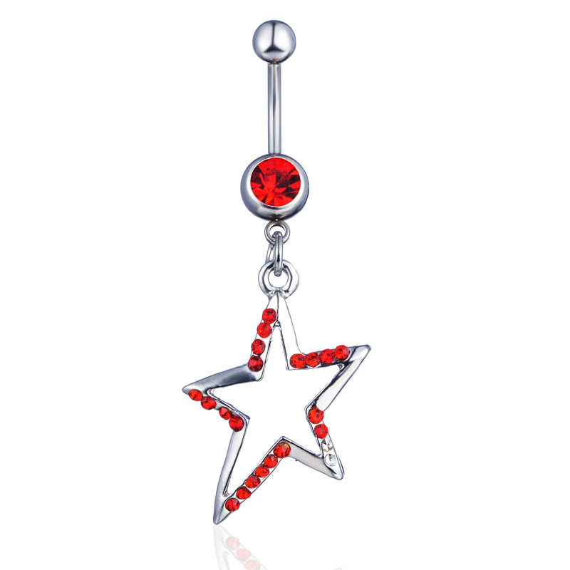 YYJFF D0625 Star Style Belly Navel Button Ring