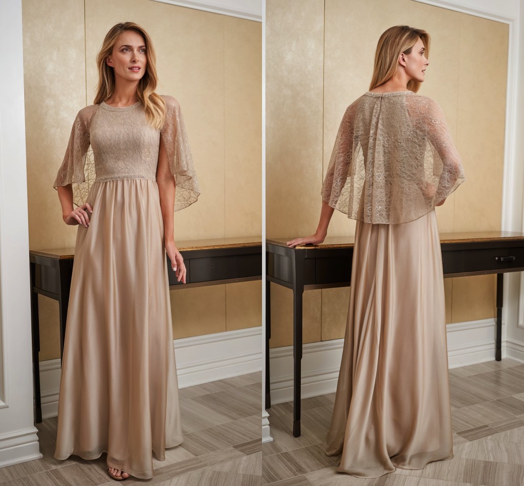 Romantic Champagne Mother of the Bride Groom Dresses Lace Butterfly Sleeves Chiffon Beaded Prom Evening Formal Gowns
Romantic Champagne Mother of the Bride Groom Dresses Lace Butterfly Sleeves Chiffon Beaded Prom Evening Formal Gowns