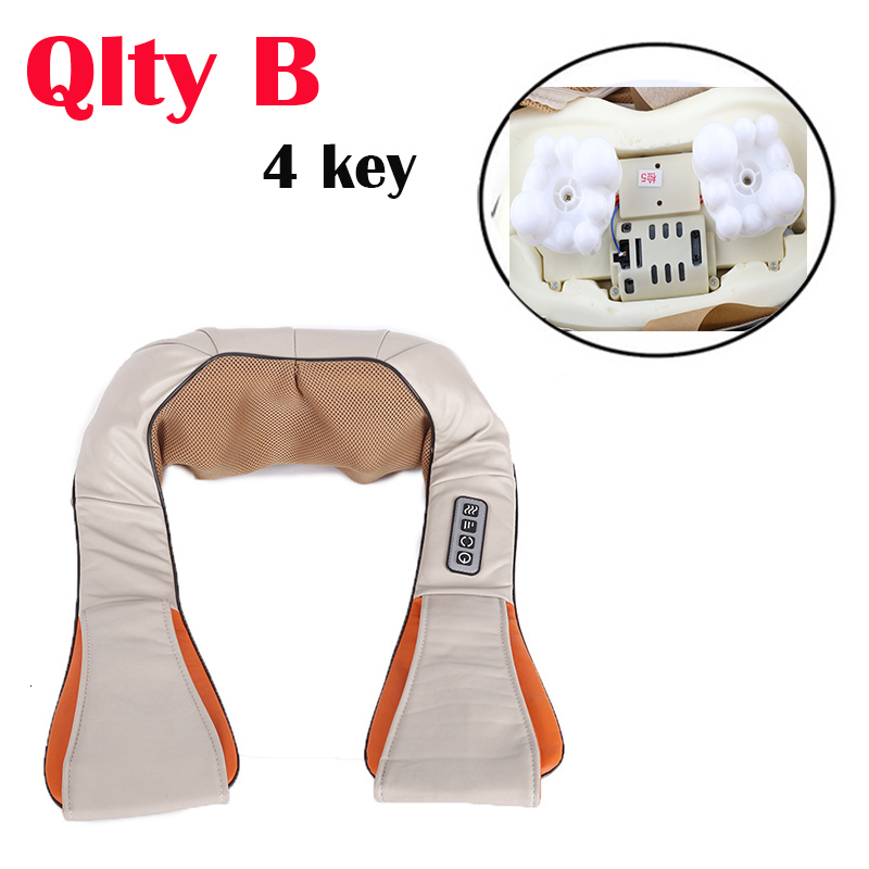 3D kneading Shiatsu Cervical Back Neck Massager Shawl Electric Roller Heat Device Manual China Home Car Shoulder Massage Machine T191116
