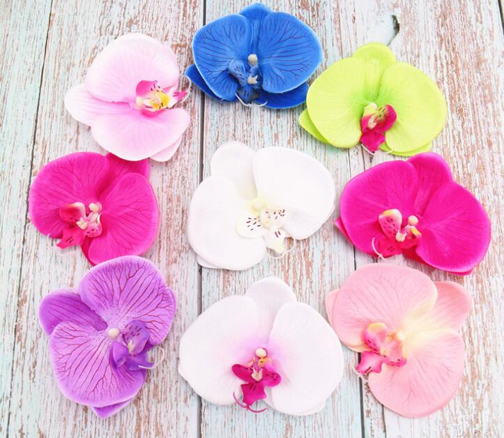 Artificial Butterfly Orchid Flower 9*10cm Handmade Phalaenopsis Flower Heads For Wedding Car Home Decoration DIY Flores