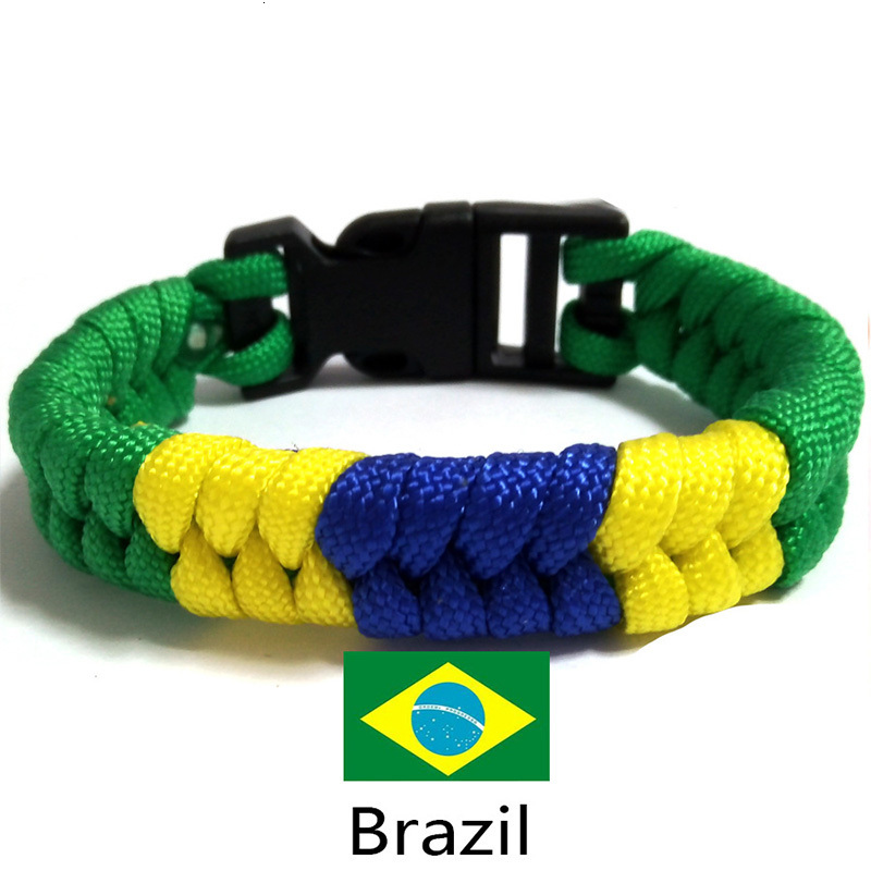 20pc New Brazil Flag Charm Paracord Survival Bracelet Sports Green Royal Blue Bracelets & Bangles For Unisex Men Women Jewelry
20pc New Brazil Flag Charm Paracord Survival Bracelet Sports Green Royal Blue Bracelets & Bangles For Unisex Men Women Jewelry