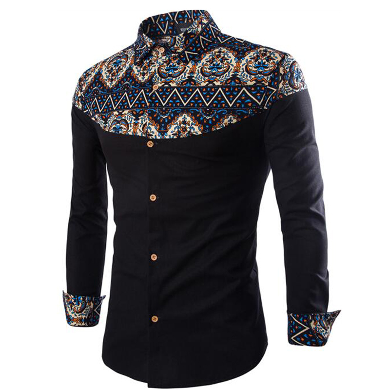 2016 Casual Men Shirt Autumn Men Floral Printing Long Sleeve Shirts Clothes Flowers Printed Shirts, Rice white
2016 Casual Men Shirt Autumn Men Floral Printing Long Sleeve Shirts Clothes Flowers Printed Shirts, Rice white