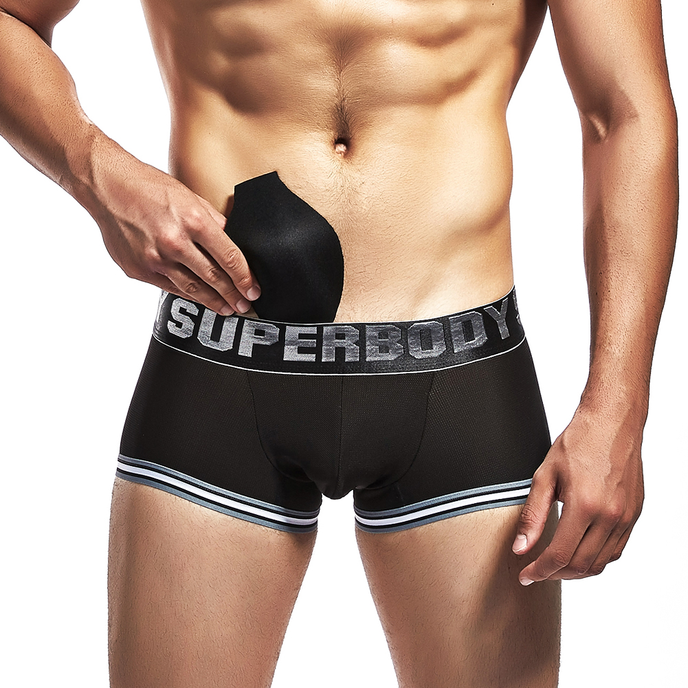 2019 Men's Boxer Padded Underwear Front Enhancing mat Breathable Mesh Nylon Shorts Sexy Hip Briefs High Quality, Blue
2019 Men's Boxer Padded Underwear Front Enhancing mat Breathable Mesh Nylon Shorts Sexy Hip Briefs High Quality, Blue