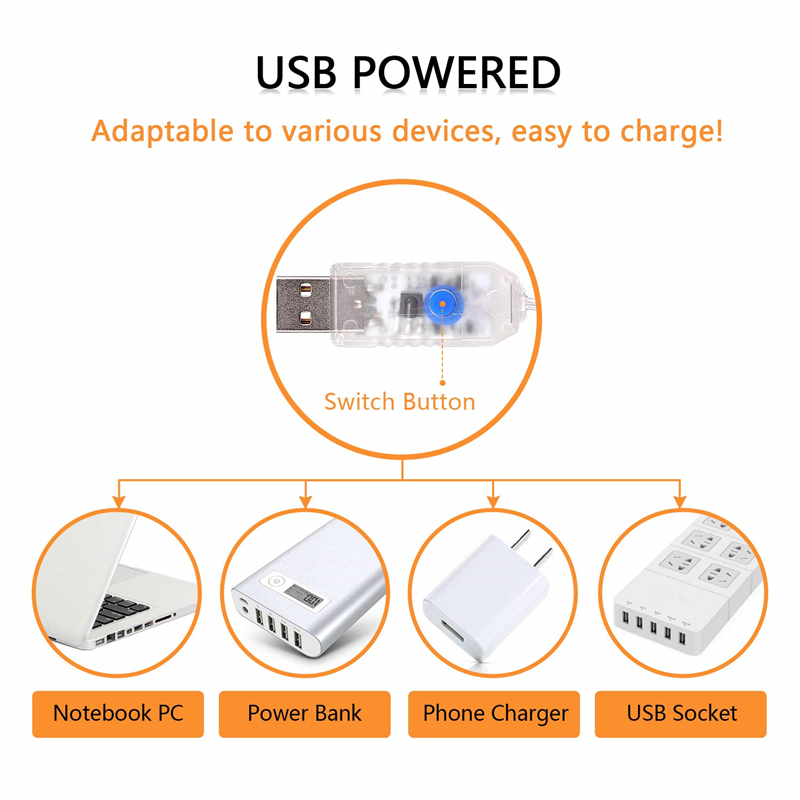 LED String Lights Twnikle Fairy Lights Waterproof 8 Modes 50Led 100 Led USB Plug in Copper Wire Firefly Holiday Lights strip