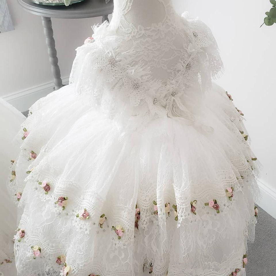 designer princess flower girls dresses for weddings lace kids formal wear fashion pageant outfit tulle gown vestidos de primera