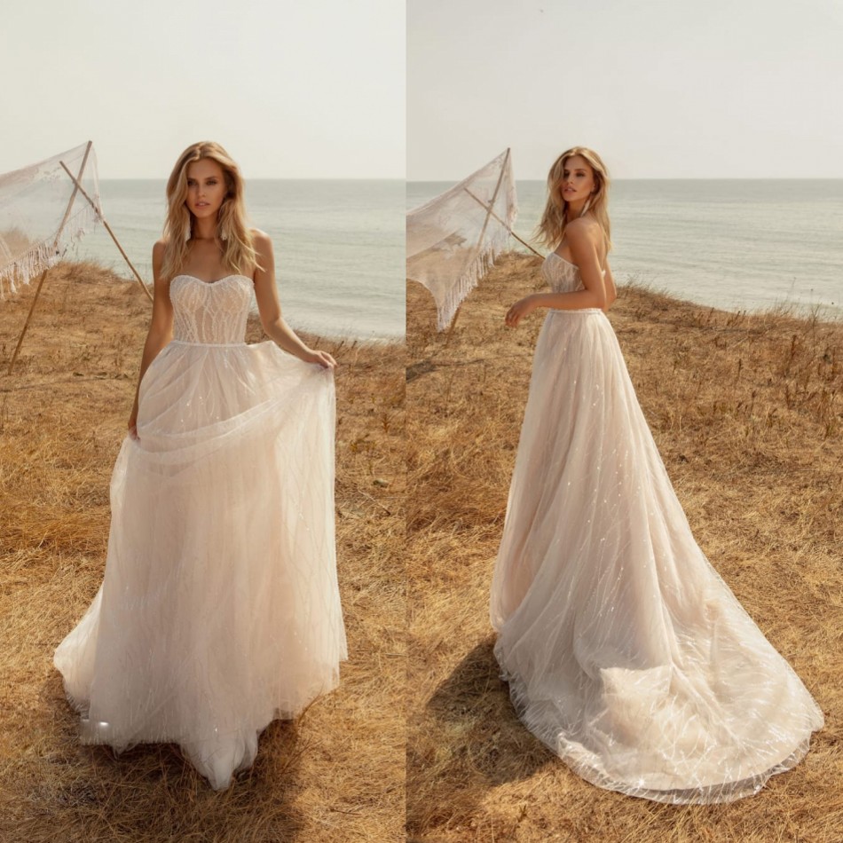 A Line Wedding Dresses Strapless Sleeveless Sequins Beads Tulle Plus Size Wedding Dress Sweep Train Robes De Mariée, Hunter
A Line Wedding Dresses Strapless Sleeveless Sequins Beads Tulle Plus Size Wedding Dress Sweep Train Robes De Mariée, Hunter