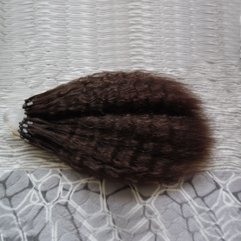 kinky straight Micro Ring Loop Hair Extensions 100g coarse yaki Hair 100s Micro Link Hair Extensions Human 100s Micro Bead Extension