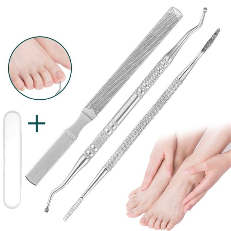 Dual-ended Silver Groove Pick Toe Finger Corrector Cuticle Pusher Stainless Steel Remover Dead Skin Manicure Nail Tools with Box
Dual-ended Silver Groove Pick Toe Finger Corrector Cuticle Pusher Stainless Steel Remover Dead Skin Manicure Nail Tools with Box