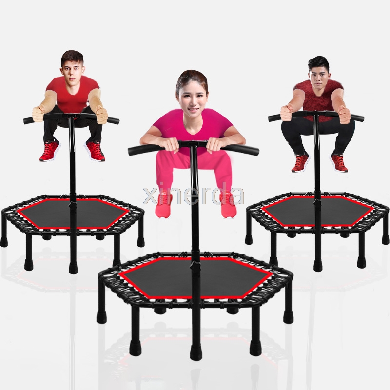 48 inch Silent Mini Trampoline with Adjustable Handle Bar Fitness Indoor Trampoline Bungee Rebounder Jumping Cardio Trainer
48 inch Silent Mini Trampoline with Adjustable Handle Bar Fitness Indoor Trampoline Bungee Rebounder Jumping Cardio Trainer
