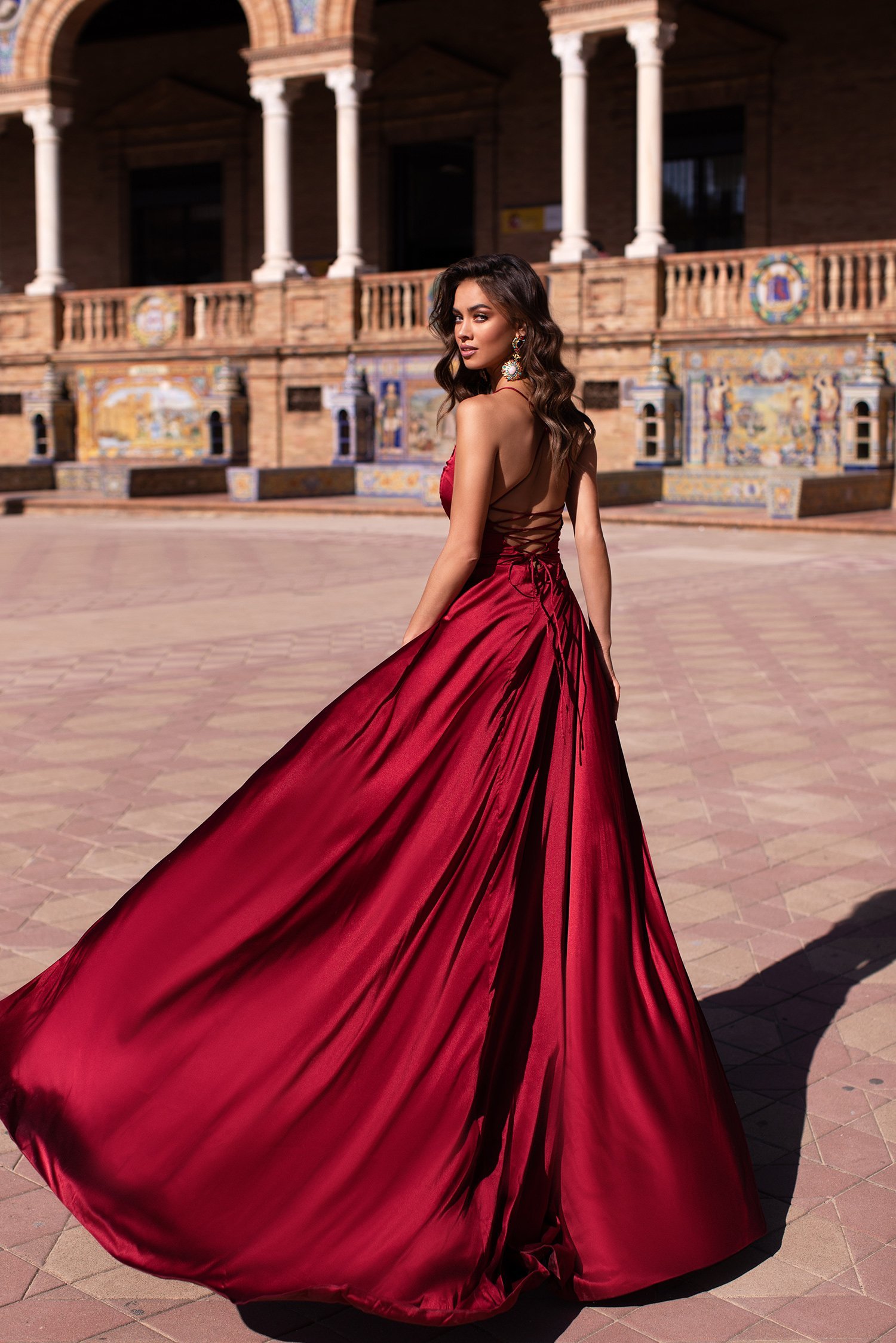 sexy red evening gowns spaghetti side split satin formal mermaid prom dresses cross back abendkleid special occasion party gown