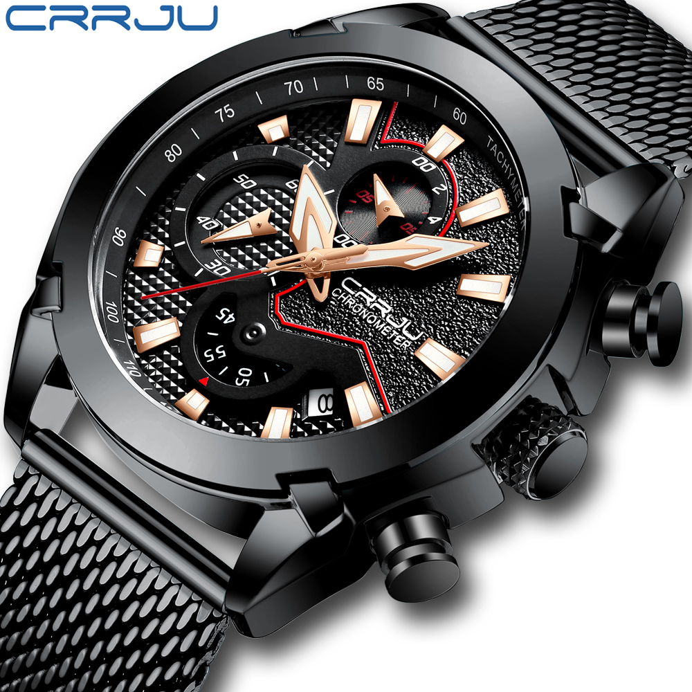 CRRJU Men Watches Fashion Military Chronograph Wristwatch Casual 30M Waterproof Sport Quartz Watch Mens Clock Relogio Masculino, Black
CRRJU Men Watches Fashion Military Chronograph Wristwatch Casual 30M Waterproof Sport Quartz Watch Mens Clock Relogio Masculino, Black