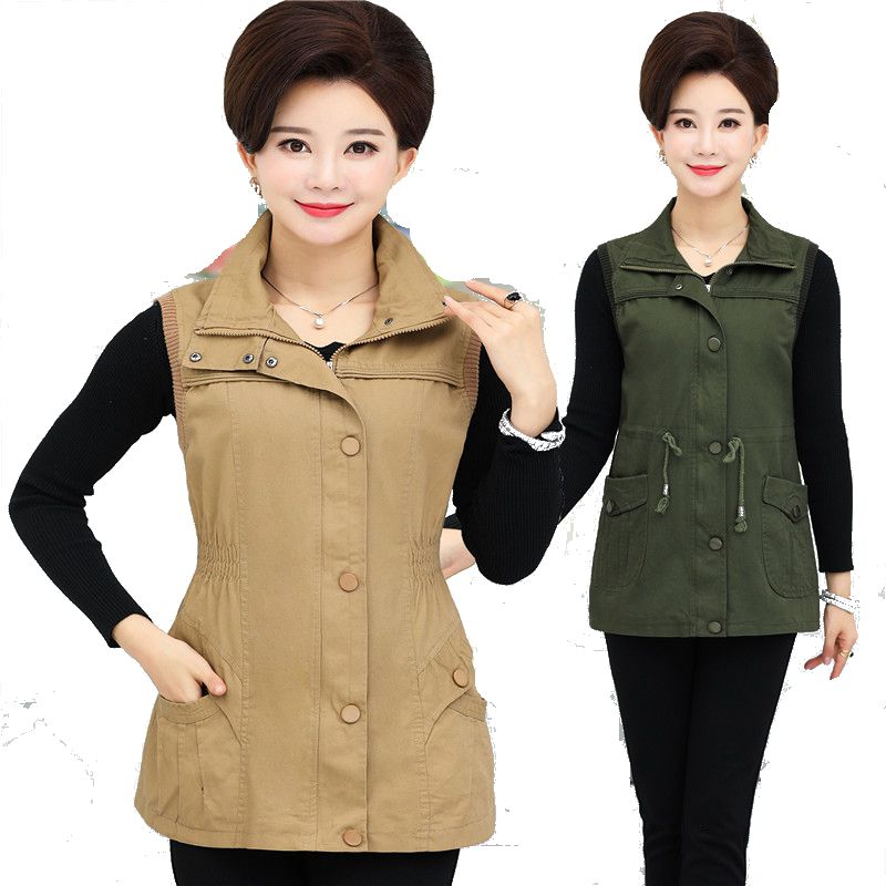 2020 Spring Women Sleeveless Jacket Female Vest Slim Coats Plus Size Pure cotton Vest Coat Fashion casual Mother waistcoat, Black
2020 Spring Women Sleeveless Jacket Female Vest Slim Coats Plus Size Pure cotton Vest Coat Fashion casual Mother waistcoat, Black