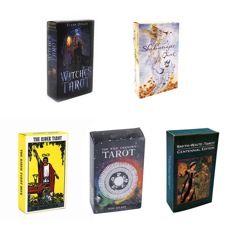 English Version Tarots Witch Rider Smith Waite Shadowscapes Wild Unknown Tarot Deck Board Game Cards with Colorful Box
English Version Tarots Witch Rider Smith Waite Shadowscapes Wild Unknown Tarot Deck Board Game Cards with Colorful Box