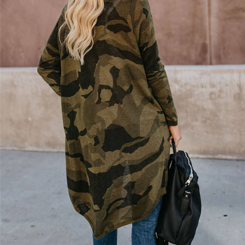 Long Cardigan Women 2018 Camouflage Leopard Print Sweater Coat Spring Vintage Open Stitch Outwear Long Tops Jumper Pull Femme