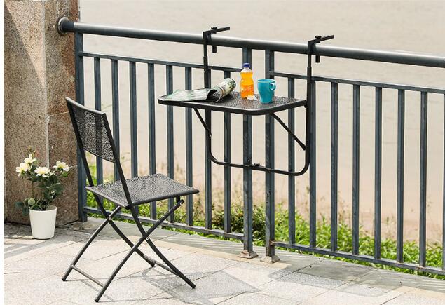 Balcony Hanging Table Furniture Railing Metal Iron rack Foldable European Simple Mini Wall Hangings Learning Tables