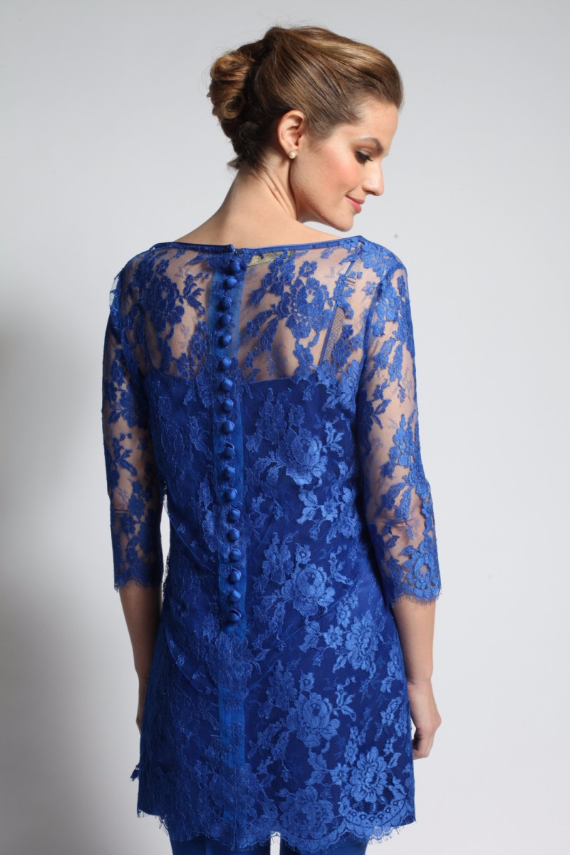 Royal Blue Mother Of The Bride Pant Suits Lace Long Sleeve Mother Gowns With Wrap Three Pieces Plus Size Wedding Guest Dress