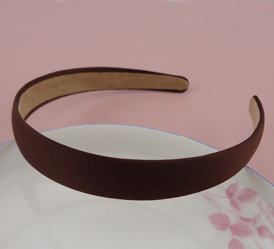 10PCS 2.0cm Satin Fabric Covered Plain Plastic Headbands for women girls hairbands DIY hair accessories