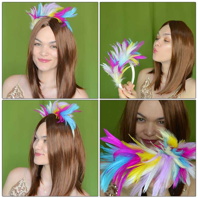 Haimeikang Feather Hairband Fascinator Flapper Headband Mardi Gras Party Head Decor Hot Halloween Festival Accessories