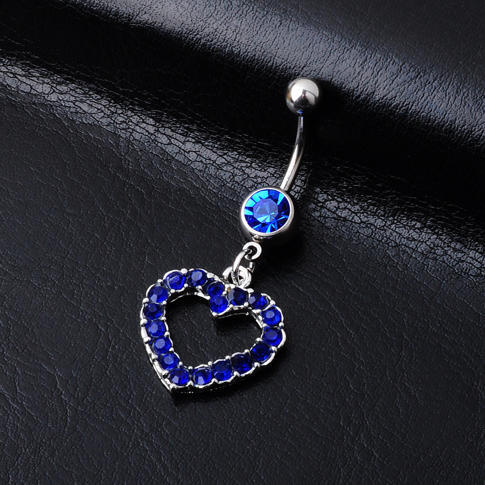 YYJFF D0045 ( 4 colors ) heart style Navel Rings Belly Button Body Piercing Jewelry Dangle Accessories Fashion Charms(10PCS/LOT) JFB-3245