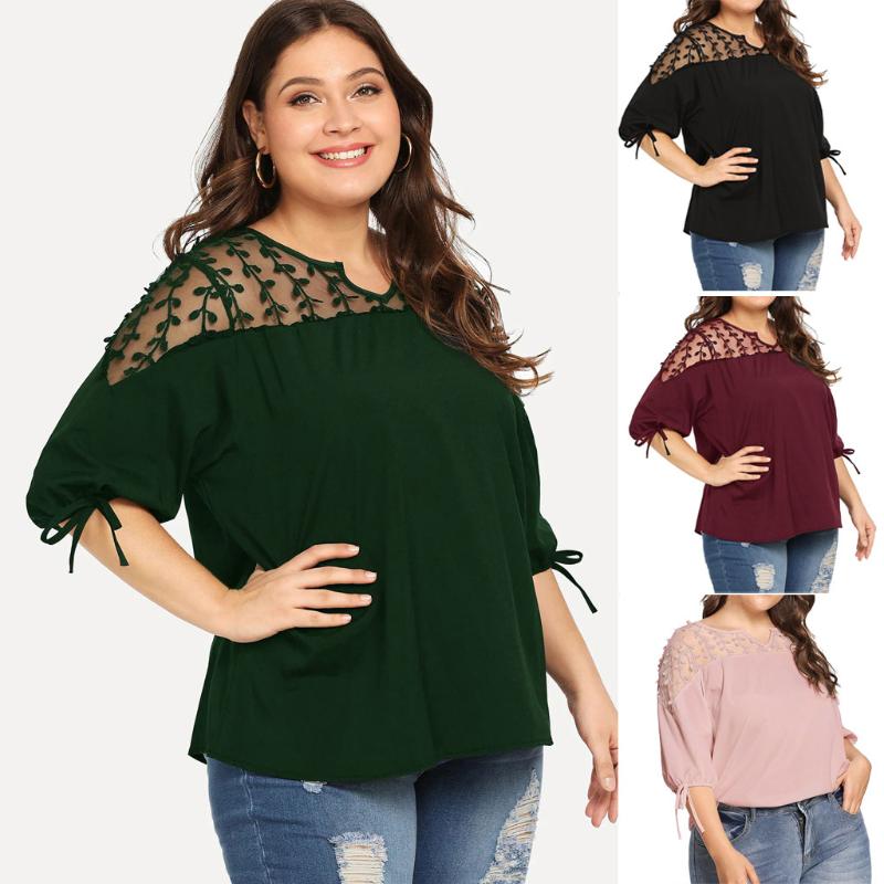 Fashion Women Plue Size Chiffon Ribbons Lantern Half Sleeve Mesh Perspective Top Clothes China Femininas Camisas Clothing Female, Black
Fashion Women Plue Size Chiffon Ribbons Lantern Half Sleeve Mesh Perspective Top Clothes China Femininas Camisas Clothing Female, Black