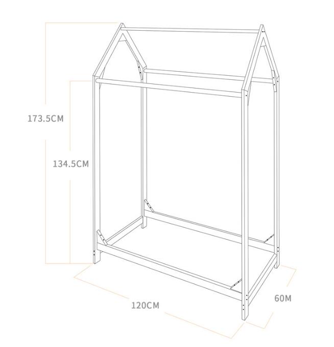 Children's hanger Cabinets clothing store solid wood middle island rack small house hangers double hanging display shelf