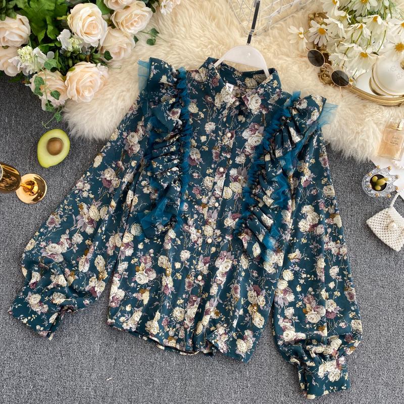 2020 Women's Autumn New French Retro Floral Shirt Super Fairy Net Gauze Ruffled Wild Western Style Shirt Tide Womens Tops, Pink
2020 Women's Autumn New French Retro Floral Shirt Super Fairy Net Gauze Ruffled Wild Western Style Shirt Tide Womens Tops, Pink