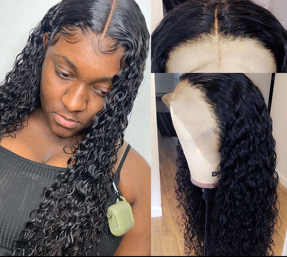 Brazilian 13x4 Deep Wave Frontal Wig Curly Human Hair Wigs For Women Wet And Wavy Water Hd Full Lace Front 130%density