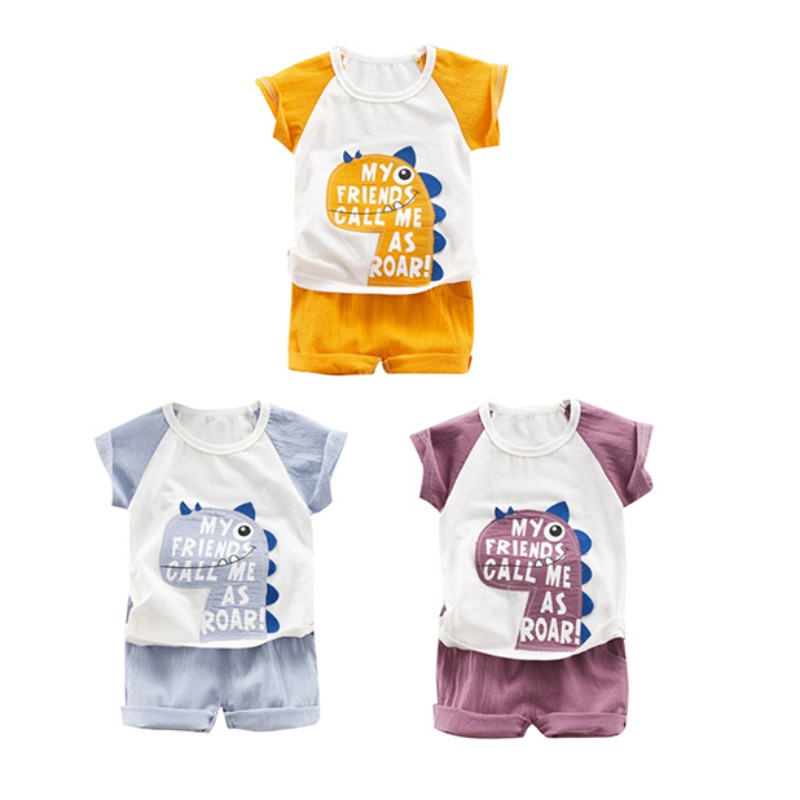 Summer Baby Boys Girl Cartoon Dinosaur Print Pattern Tops T-shirt Striped Shorts Casual Short Sleeve Outfits Sets, Peacock blue
Summer Baby Boys Girl Cartoon Dinosaur Print Pattern Tops T-shirt Striped Shorts Casual Short Sleeve Outfits Sets, Peacock blue