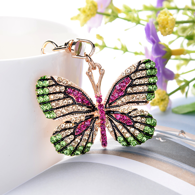 Beautiful Butterfly Keychain Glittering Full Rhinestone Alloy Key Chain For Women Girl Car Bag Accessories Fashion Key Ring