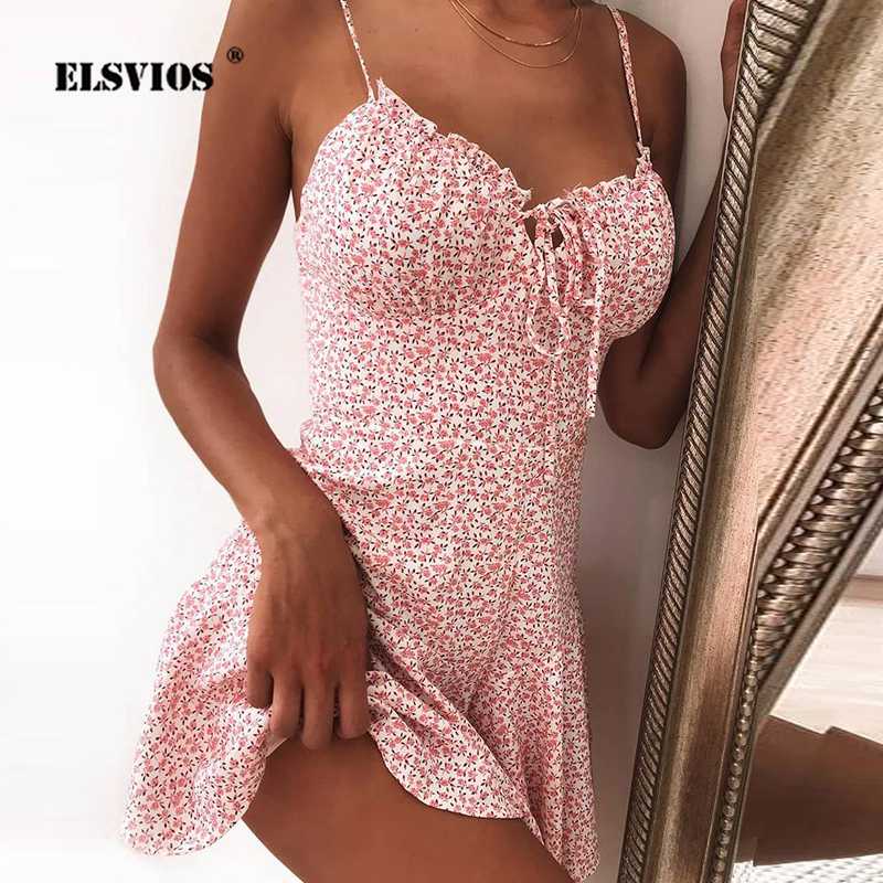 Women 2020 Summer Off Shoulder Floral Print Ruffle Mini Dress Elegant V-neck Backless Party Dress Sexy Lace-up Sleeveless, Polka dot pink
Women 2020 Summer Off Shoulder Floral Print Ruffle Mini Dress Elegant V-neck Backless Party Dress Sexy Lace-up Sleeveless, Polka dot pink