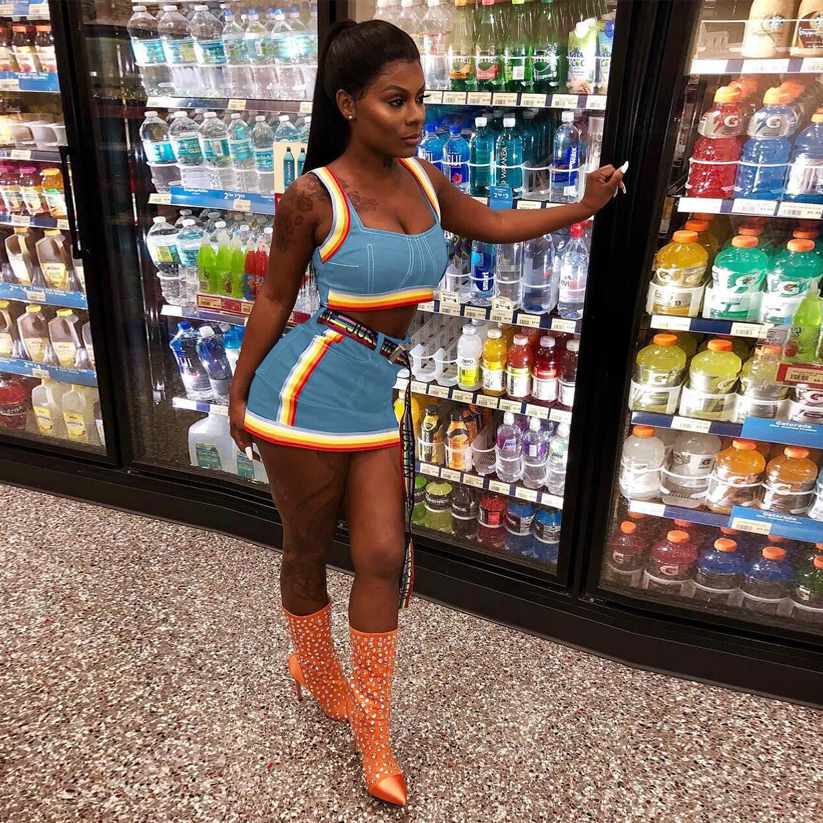Hisimple 2019 New Sexy Women Two Pieces Dress Set Sleeveless Crop Top and Mini Skirts Girls Fashion 2pcs sets Denim Package Hip Skinny Dress, Black
Hisimple 2019 New Sexy Women Two Pieces Dress Set Sleeveless Crop Top and Mini Skirts Girls Fashion 2pcs sets Denim Package Hip Skinny Dress, Black
