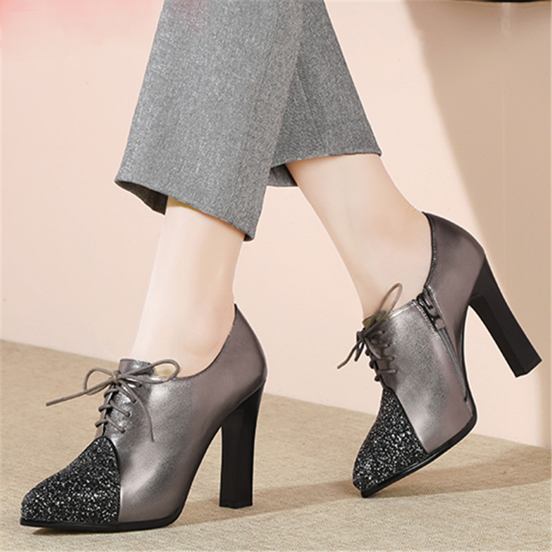 2020 new arrival fashion women pumps genuine leather spring high heels shoes thick heels pointed toe ladies shoes, Silver
2020 new arrival fashion women pumps genuine leather spring high heels shoes thick heels pointed toe ladies shoes, Silver