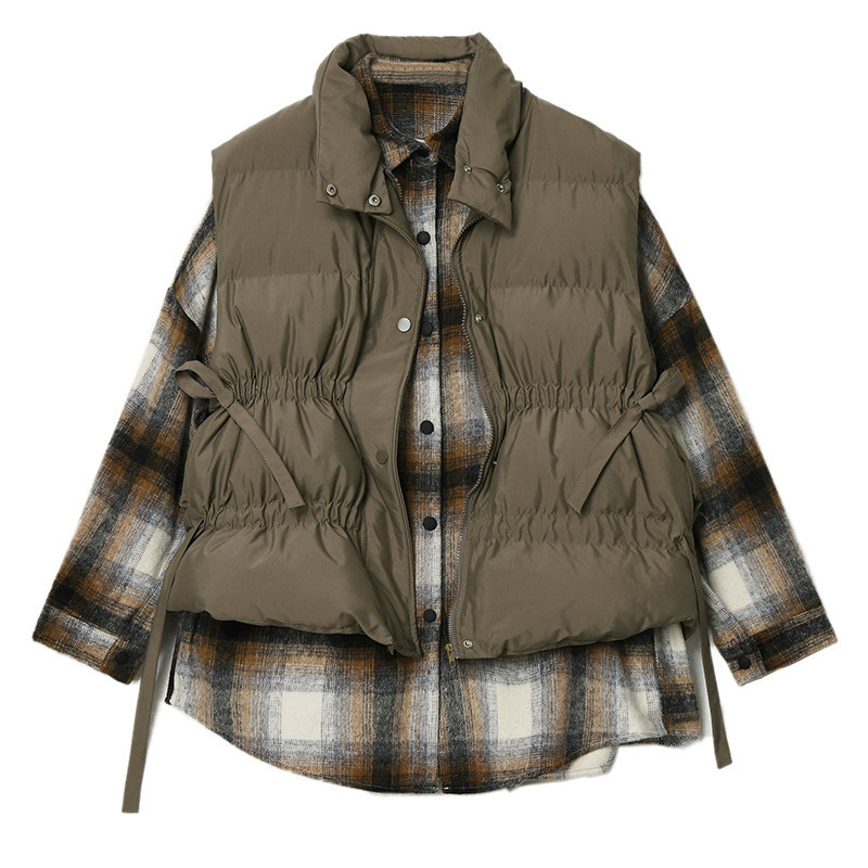 Women Khaki Bandage Cotton-padded Loose Fit Vest New Stand Collar Sleeveless Fashion Tide Spring Autumn 2019 D716, Coffeeshirt
Women Khaki Bandage Cotton-padded Loose Fit Vest New Stand Collar Sleeveless Fashion Tide Spring Autumn 2019 D716, Coffeeshirt