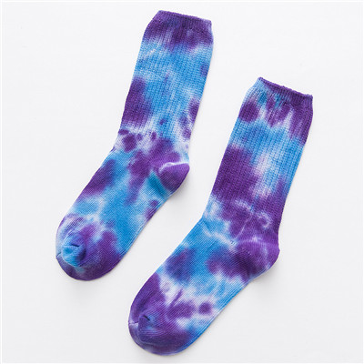 High-Quality Cotton Skate Socks Men Sock Knee-high Funny Cycling Running Hiking Tie Dye Sox