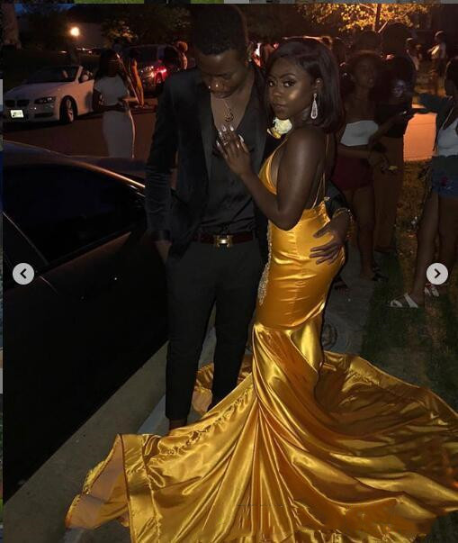 2019 Sexy Deep V-Neck Mermaid Satin Backless Evening Dress Spaghetti Beaded Applique Formal Prom Gowns Sweep Train Dresses 0510