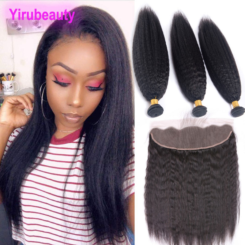 Indian Virgin Raw Hair Kinky Straight 3 Bundles With Lace Frontal 13 By 4 Lace Size Human Hair Extensions 13X4 Frontals, Natural color
Indian Virgin Raw Hair Kinky Straight 3 Bundles With Lace Frontal 13 By 4 Lace Size Human Hair Extensions 13X4 Frontals, Natural color