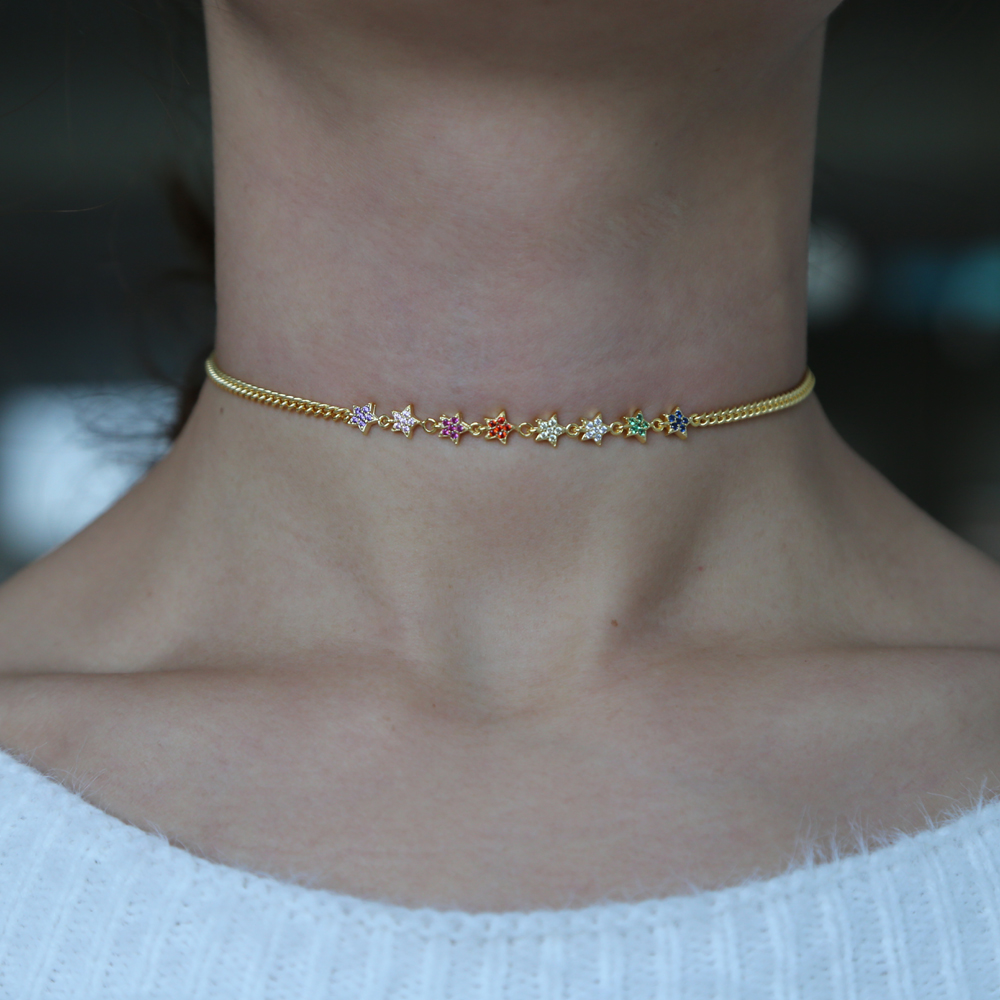 Starry Elegance: Gold Plated k Chain Necklace, the Perfect 2024 Christmas Gift for Women