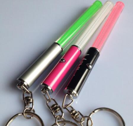 Wholesale LED Flashlight Stick Keychain Mini Torch Aluminum Key Chain Key Ring Durable Glow Pen Magic Wand Stick Lightsaber LED Light Stick