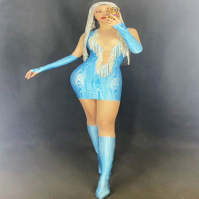 2020 New Sexy Women Rhinestones Tassel Mesh See Through Dress Party Costume Woman Evening Dance Birthday Celebrate Dresses, Headdress
2020 New Sexy Women Rhinestones Tassel Mesh See Through Dress Party Costume Woman Evening Dance Birthday Celebrate Dresses, Headdress