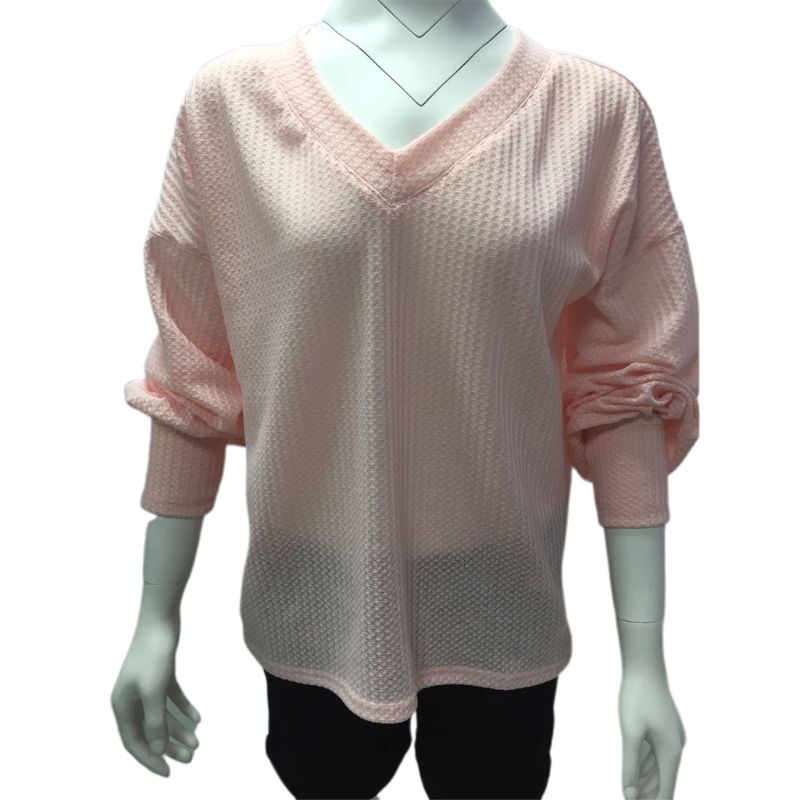 Women Long Lantern Sleeves Pullover Tops Waffle Knit V-Neck Sexy Off Shoulder Shirts Loose Fit Solid Color Casual Sweater Blouse, Pink
Women Long Lantern Sleeves Pullover Tops Waffle Knit V-Neck Sexy Off Shoulder Shirts Loose Fit Solid Color Casual Sweater Blouse, Pink