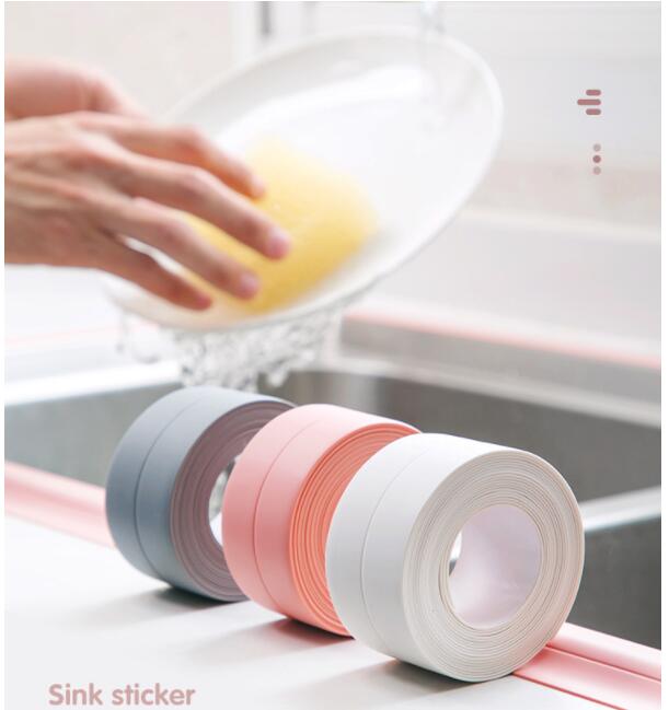 Tape Caulk Strip, PVC Self Adhesive Caulking Sealing Tape for Kitchen Sink Toilet Bathroom Shower and Bathtub, (3.8cm * 1m)