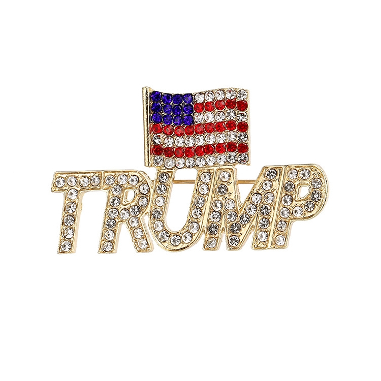 Trump brooch 2020 Bling Diamond American Flag Brooch Patriotic Republican Campaign pins Commemorative Brooch gift JJ494, As picture
Trump brooch 2020 Bling Diamond American Flag Brooch Patriotic Republican Campaign pins Commemorative Brooch gift JJ494, As picture