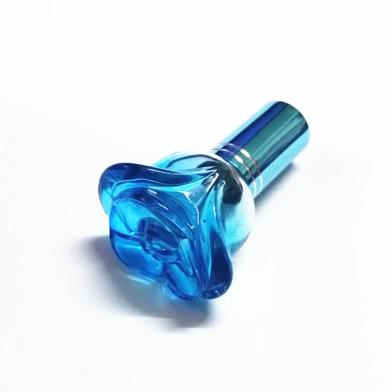 6ml Colorful Rose Shaped Empty Glass Perfume Bottle Small Sample Portable Parfume Refillable Scent Sprayer Bottle