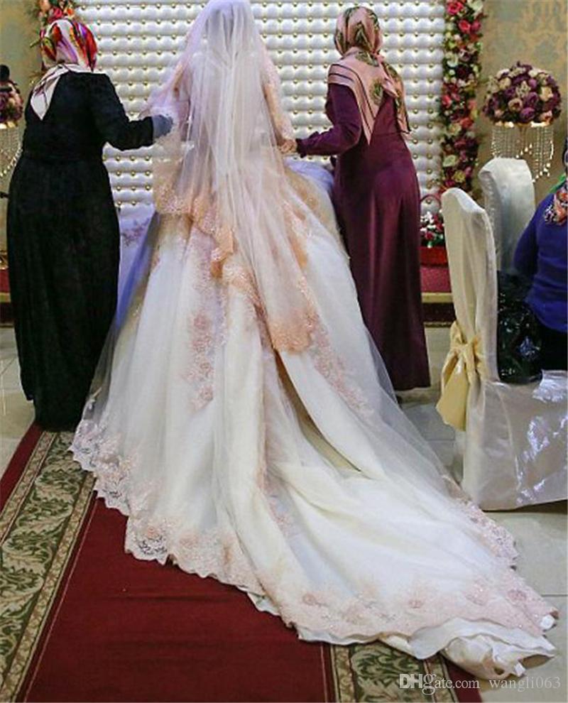 modest muslim long sleeves wedding dresses ball gown islam bridal gowns custom made wedding dress with petticoat