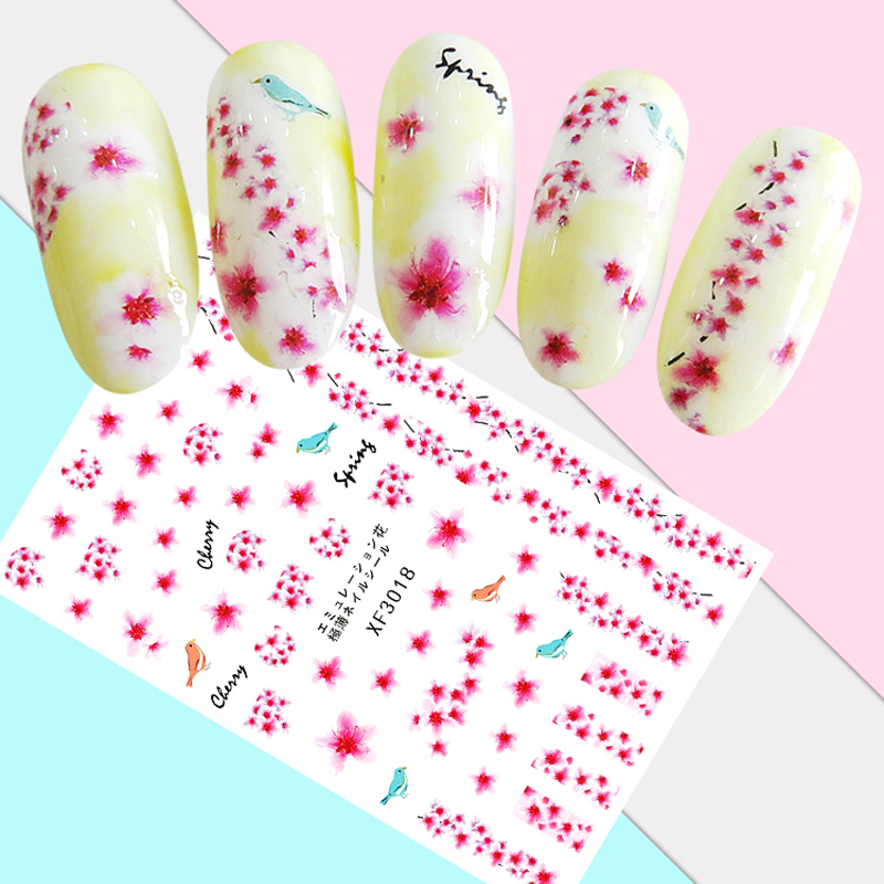 3d Nail Art Decoration Diy Japanese Series Flower Perfume Lipstick Nail Sticker Back Glue Nail Stickers Decal Butterfly Sticker