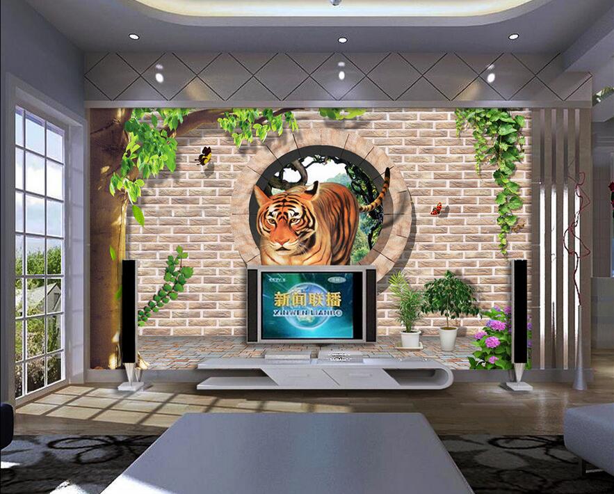 WDBH 3d wallpaper custom photo Brick wall round hole tigers down the mountain living room Home decor 3d wall muals wall paper for walls 3 d, Customize 
WDBH 3d wallpaper custom photo Brick wall round hole tigers down the mountain living room Home decor 3d wall muals wall paper for walls 3 d, Customize