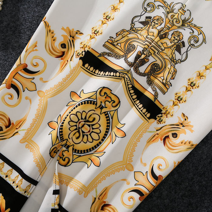 2019 New-Coming European Women Autumn Print Pencil Skirt High Stretch Personality Midi Slip Hip Skirt Female MX200327