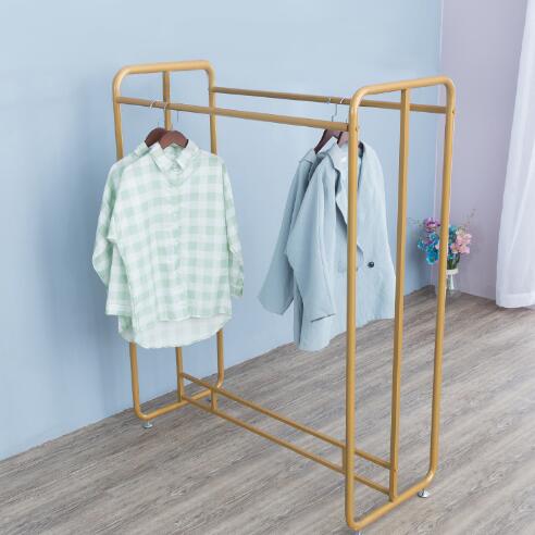 Clothes store hanger Bedroom Furniture display rack Double-row parallel bars floor-to-floor women's cloth shop shelves Nordic simple clothing in 