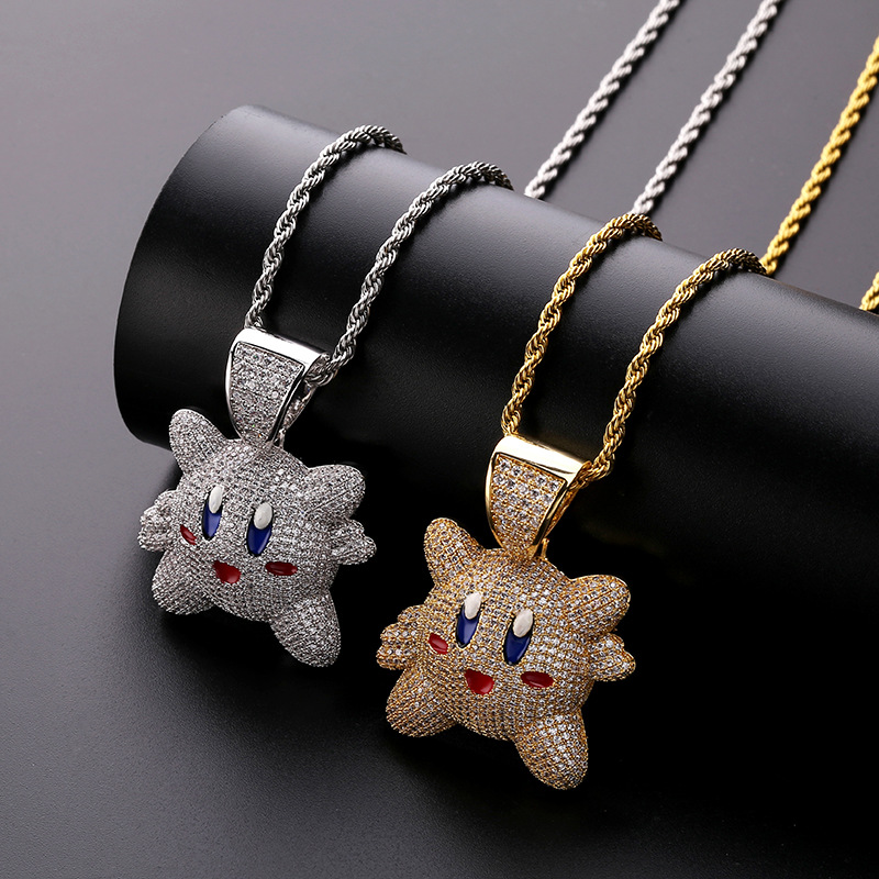 Hip Hop Cute Animal Pendant Necklace Shining Full White Zirconia for Men Women Children Jewelry Gift