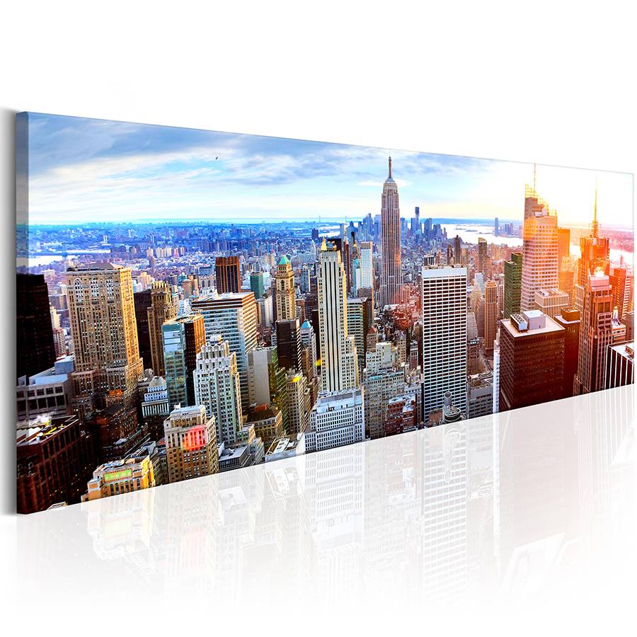 NEW YORK Building Statue Design Canvas Print Wall Art Modern Home Decoration, Choose Color & Size( No Frame ) (Multicolor)